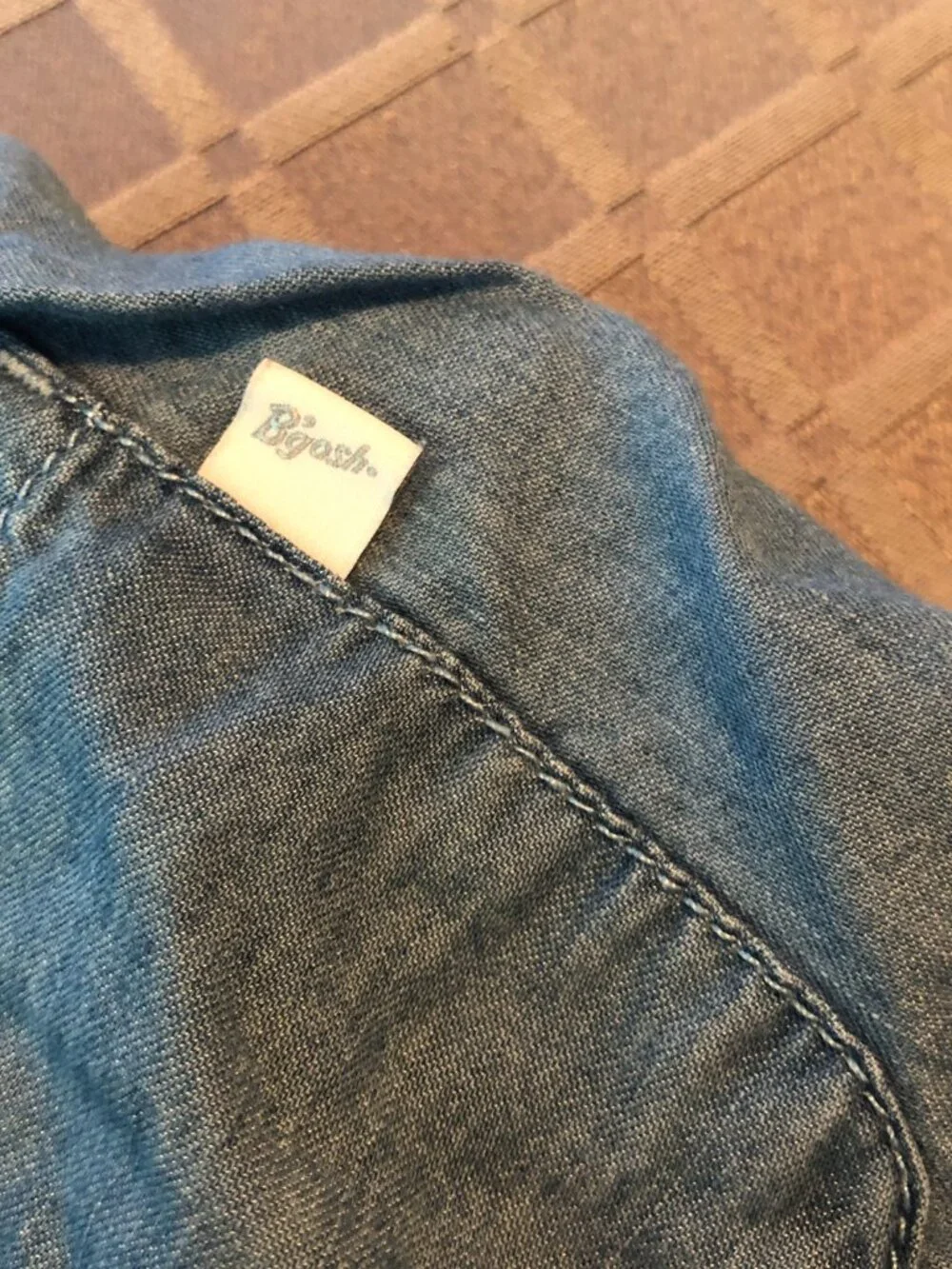 OshKosh B'gosh Girls 2T Chambray Romper Dress Denim Halter Tie Neckline